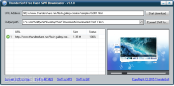 ThunderSoft Free Flash SWF Downloader screenshot