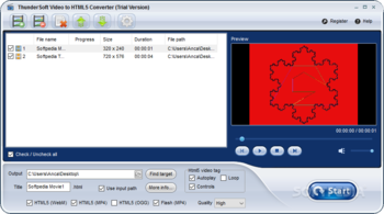 ThunderSoft Video to HTML5 Converter screenshot