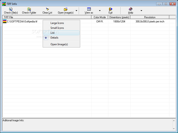 TIFF Info screenshot