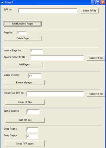 TIFF Merge Split ActiveX Component screenshot