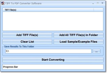 TIFF To PDF Converter Software screenshot