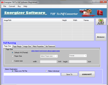 TIFF to PDF Software screenshot
