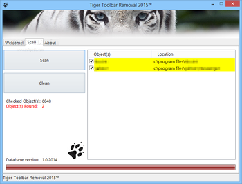 Tiger Toolbar Removal screenshot
