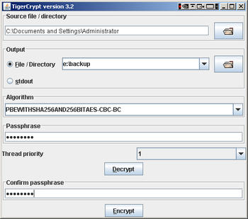 TigerCrypt screenshot