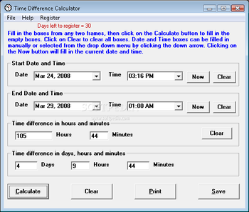 Time Difference Calculator screenshot