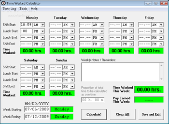 Time Worked Calculator screenshot