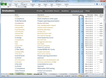 TimeBubbles 50 Excel To Do List screenshot 4