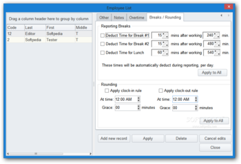 TimeClockWindow screenshot 9