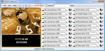 TimeClockWindow screenshot