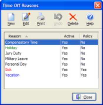 TimeOff Administrator screenshot