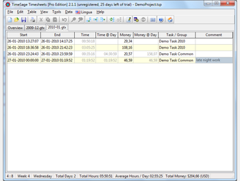 TimeSage Timesheets - Free Edition screenshot