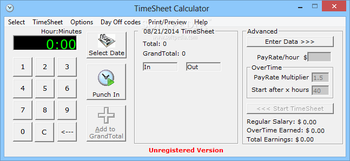 TimeSheet Calculator screenshot