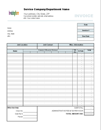 Timesheet Invoice Template screenshot