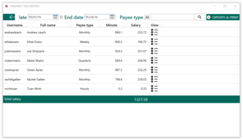 Timesheet Tracker screenshot