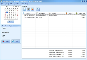 Timesheets Lite screenshot