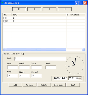 TimeSpaceLink AlarmClock screenshot