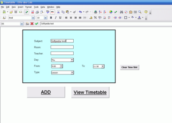 Timetable screenshot