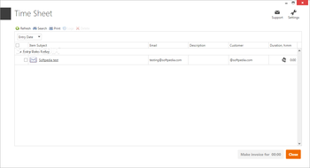 TimeTracker Outlook Addin screenshot 2