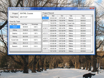 TimeTrax screenshot