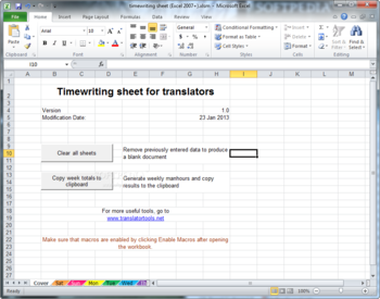 Timewriting Assistant screenshot