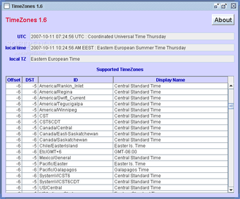 TimeZones screenshot