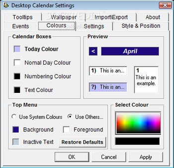 Tinnes Desktop Calendar screenshot 5