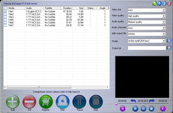 Tinysoar dvd ripper screenshot