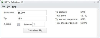Tip Calculator screenshot