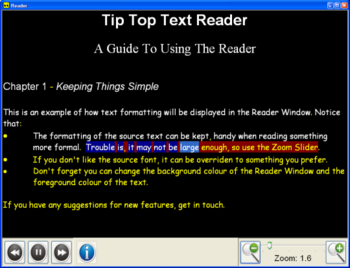 Tip Top Text Reader screenshot