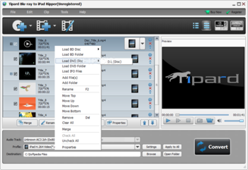 Tipard Blu-ray to iPad Ripper screenshot
