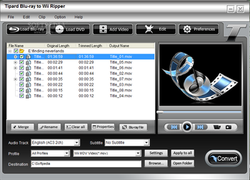 Tipard Blu-ray to Wii Ripper screenshot