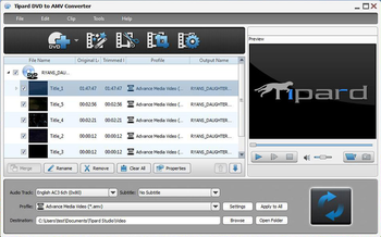 Tipard DVD to AMV Converter screenshot