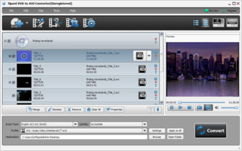 Tipard DVD to AVI Converter screenshot