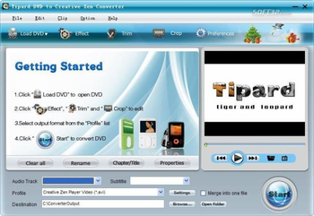 Tipard DVD to Creative Zen Converter screenshot 3