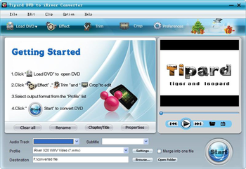 Tipard DVD to iRiver Converter screenshot