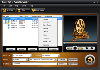 Tipard FLV to Audio Converter screenshot