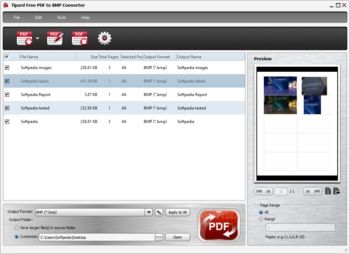 Tipard Free PDF to BMP Converter screenshot