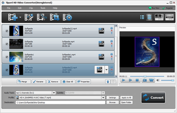 Tipard HD Video Converter screenshot