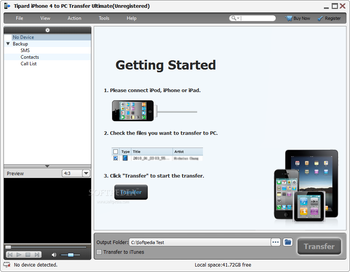 Tipard iPhone 4 to PC Transfer Ultimate screenshot