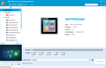Tipard iPod to PC Transfer screenshot