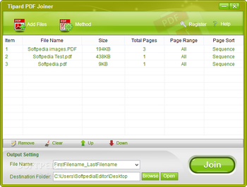 Tipard PDF Joiner screenshot