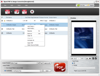 Tipard PDF to Image Converter screenshot