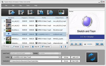 Tipard Sony Ericsson Video Converter screenshot