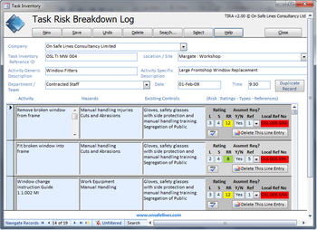 TIRA - Task Inventory & Risk Assessment screenshot