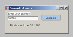 Titan poker calculator screenshot