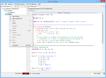 TLA Toolbox screenshot 2