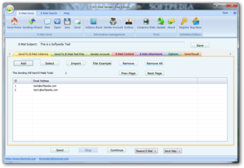 TLN E-mail Sender (formerly TLN Auto Bulk Email Sender) screenshot