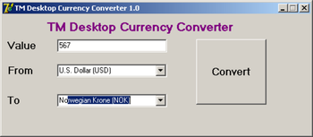 TM Desktop Currency Converter screenshot