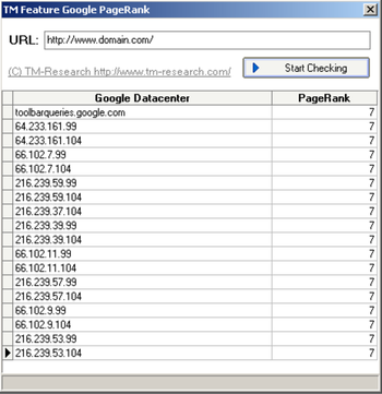 TM Feature Google PageRank screenshot 2