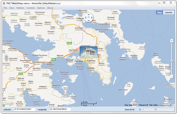 TMS TWebGMaps screenshot